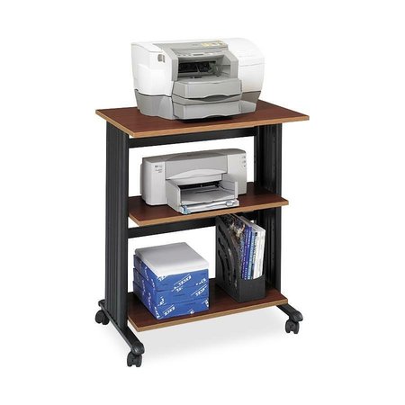 SAFCO Printer Stand, Mobile, 3-Level, 29-1/2"x20"x35", Black/Cherry SAF1881CY